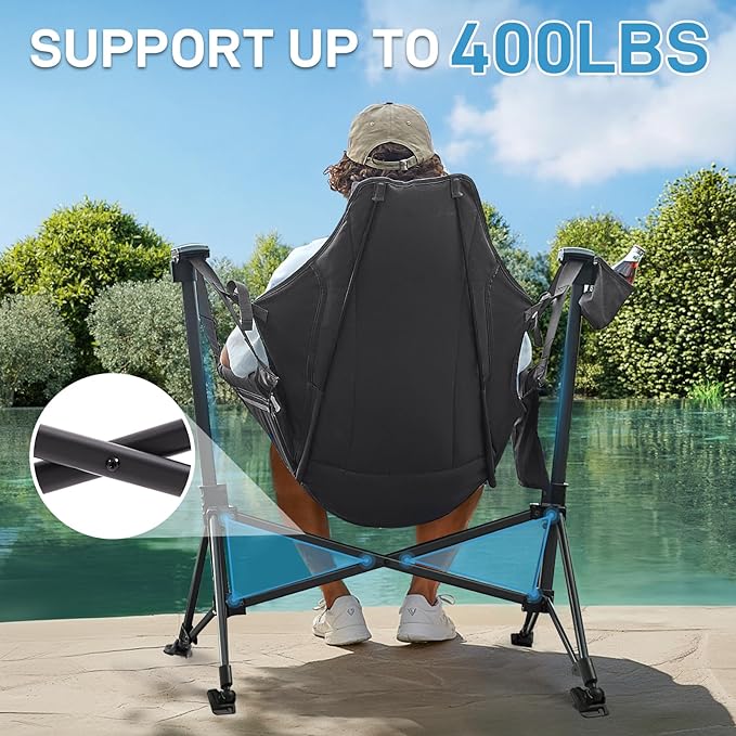 EVER ADVANCED Padded Hammock Camping Chair, Oversized Heavy Duty Swing Chair - Image 5