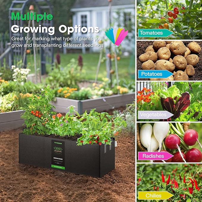 VIVOSUN 3-Pack 3-Grid 20 Gallon Grow Bags, Heavy Duty Square Plant Grow Pots - Image 6