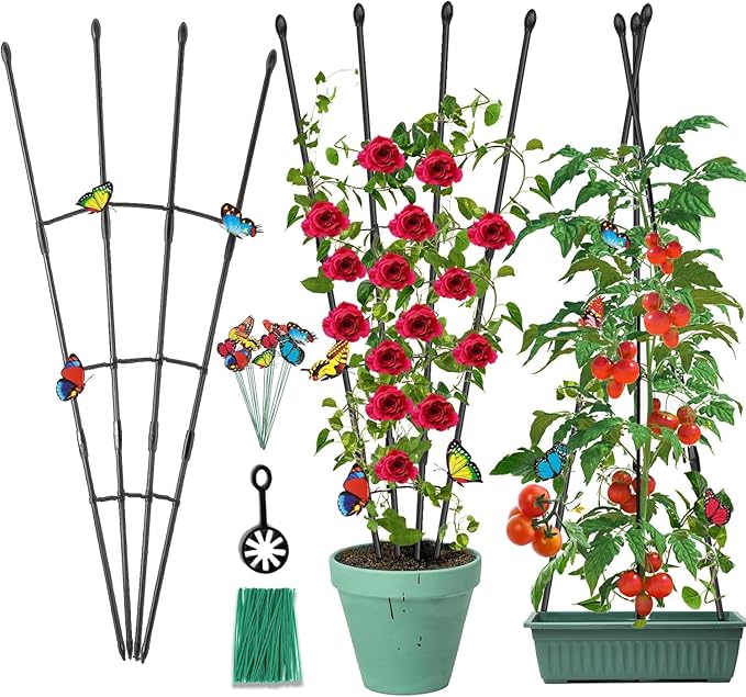 2Pack Garden Trellis for Climbing Plants Outdoor & Indoor, 47in Obelisk Trellis by Antizz