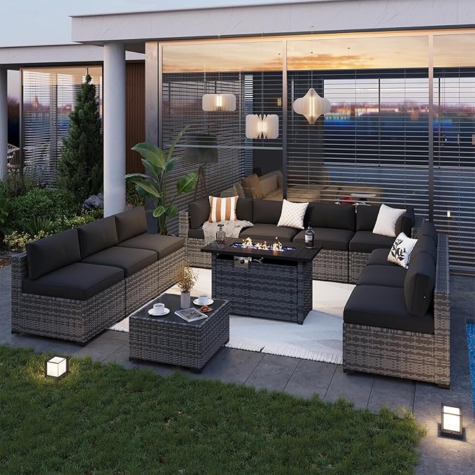 Aoxun Patio Furniture Sets, 12-Piece Outdoor Patio Furniture - Image 2