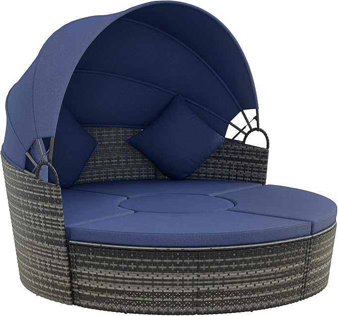 Outsunny 4-Piece Round Convertible Daybed by Outsunny