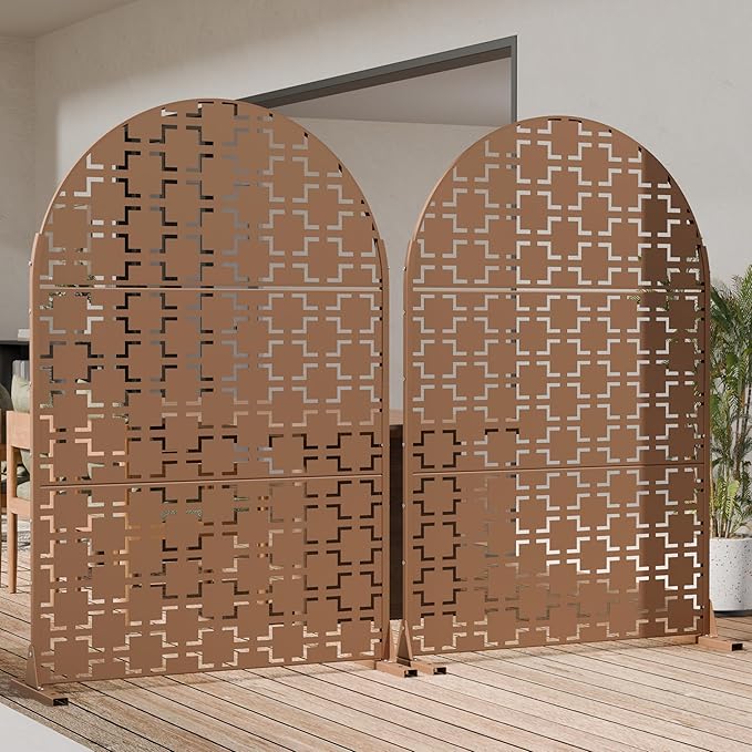 Casaphoria 72" H x 47" W Arched Metal Privacy Screen - Image 2