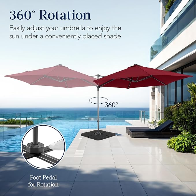 Best Choice Products 10ft Solar LED Offset Cantilever Hanging Market Patio - Image 3