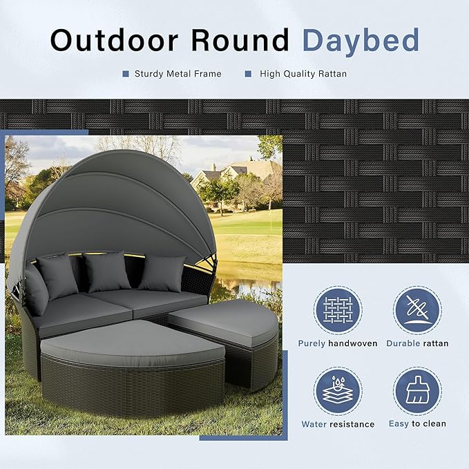 Crownland Outdoor Round Daybed - Image 3