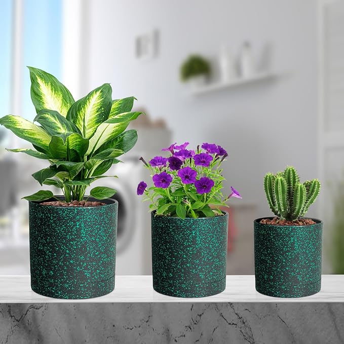 7/6.5/6/5/4 inch Plant Pots, 5 Pack Cylinder Flower Pots - Image 7