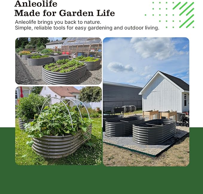 A ANLEOLIFE 6X3X2 ft Galvanized Raised Garden Beds Outdoor, Oval Large Metal - Image 6