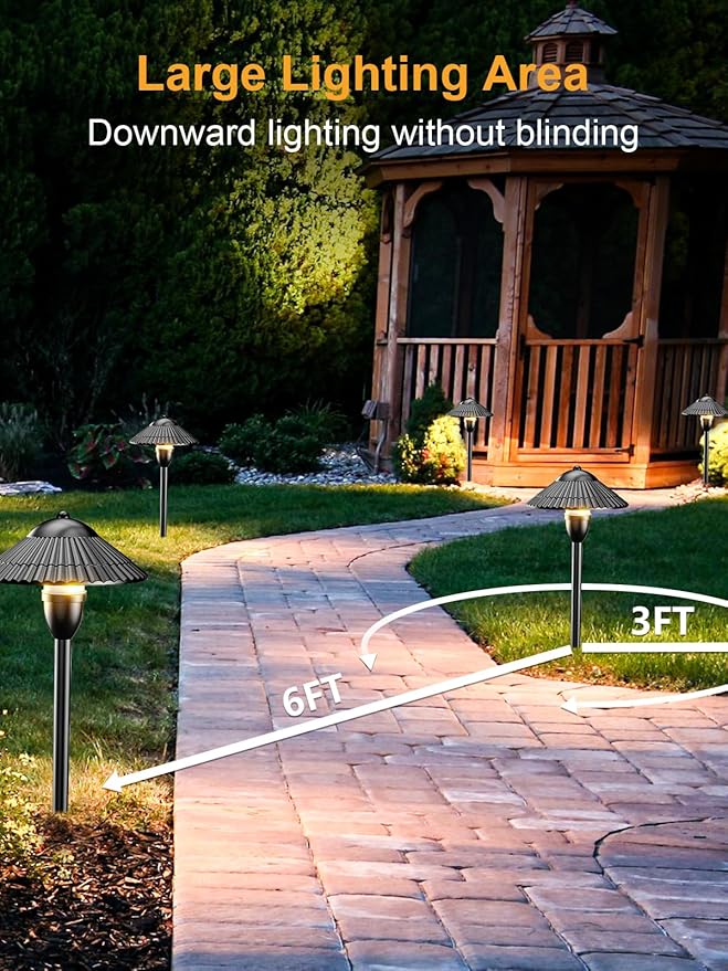 ZUCKEO LED Landscape Lighting Low Voltage Pathway Lights 12V 24V Landscape - Image 4