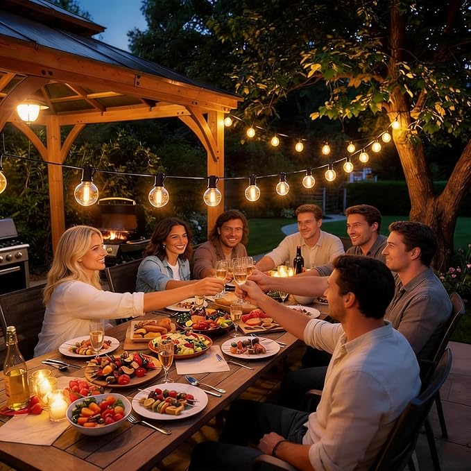 RTTY Dense-Glow Outdoor String Lights 50ft, G40 Led Patio Globe Lights - Image 7