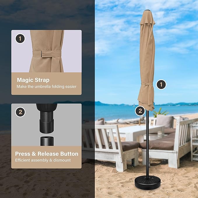 Simple Deluxe 9' Patio Umbrella Outdoor Table Market Yard Umbrella - Image 5