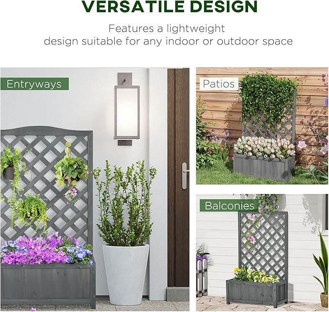 Outsunny Wooden Raised Garden Bed - Image 3