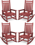 SERWALL Oversized Outdoor Rocking Chair Set of 4, HDPE Rocker by SERWALL
