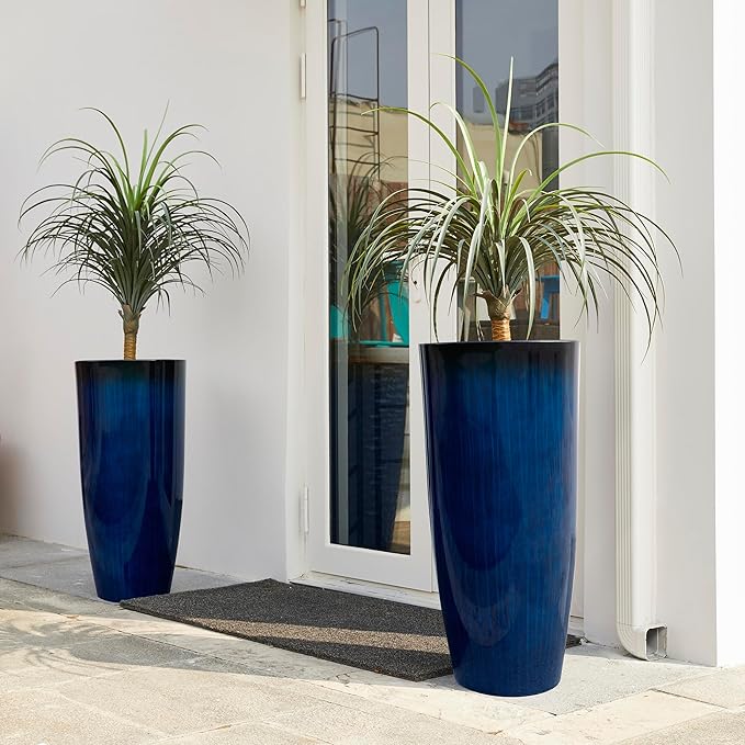 Glitzhome 30" H Tall Planters for Outdoor Plants, Large Flower Pots - Image 4