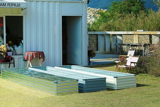 2 Pack 12x2x1FT Galvanized Raised Garden Bed Kit, Outdoor Metal Planter Box - Image 6