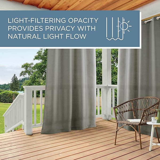 TOWN & COUNTRY BASICS Cabana Solid Heavyweight Indoor Outdoor Curtains - Image 8