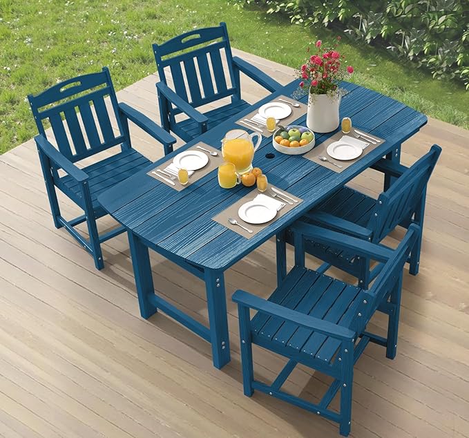 Ciokea HDPE Outdoor Dining Set, 5-Piece Patio Table and Chairs Set by CIOKEA