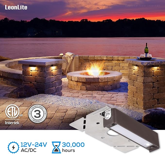 LEONLITE 8-Pack 4 Inch LED Hardscape Lighting, Update Retaining Wall Lights - Image 5