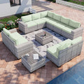 12-Piece Outdoor Patio Furniture Set Wicker Sectional Sofa Set, Patio by MuphyersPatioFurniture