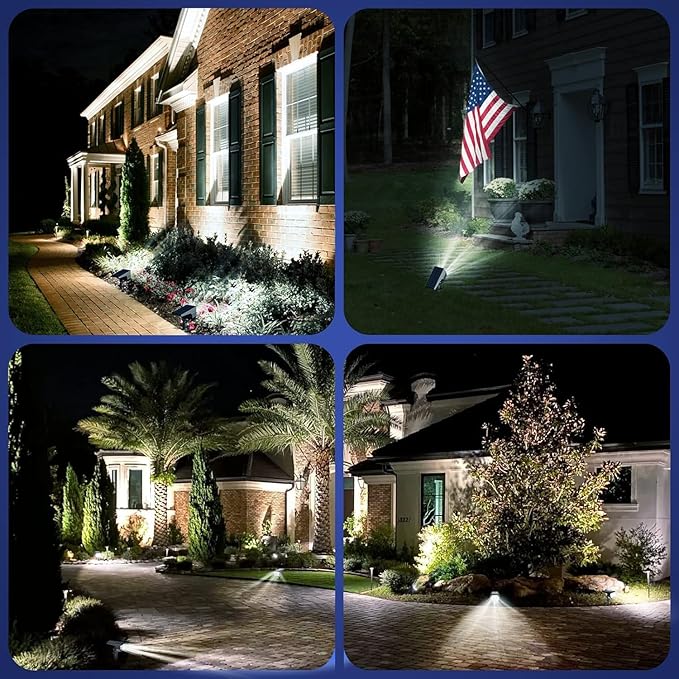 EIUIO Solar Outdoor Lights, 3 Lighting Modes Solar Spot Lights Outdoor - Image 2