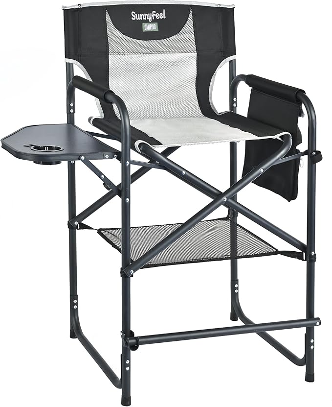 SUNNYFEEL Tall Camping Directors Chair, Portable Folding Artist Makeup Chair by SunnyFeelCamping