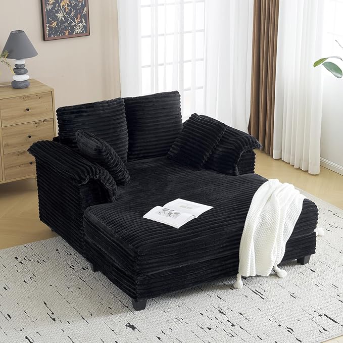 VINGLI 56" Oversized Chaise Lounge Chair, Movie Room by VINGLI