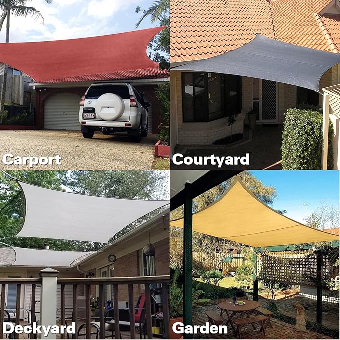 KANAGAWA 8'X14' Rust Red Custom Size Sun Shade Sail Rectangle UV Block Canopy - Image 7