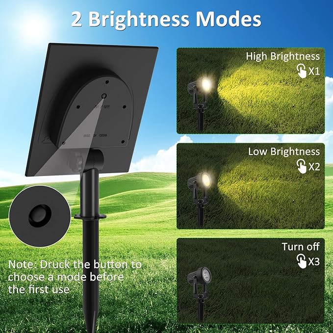 T-SUNUS Solar Christmas Spotlight Outdoor Warm White 3000K, 4-in-1 Spot Lights - Image 3