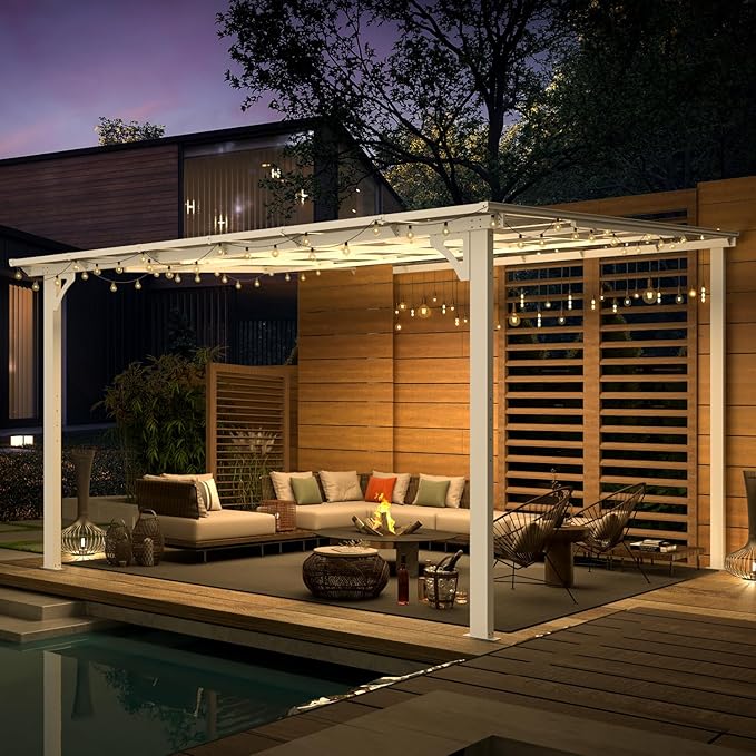 AECOJOY 12' x 12' White Gazebo Outdoor Pergola - Image 3