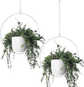 2 Pack Hanging Planters for Indoor Outdoor Plants Modern Metal Plant Hangers by ABETREE