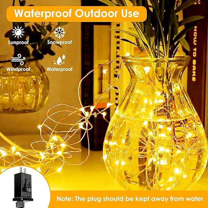 2Pack Each 66Ft 200LED Christmas Fairy Lights Plug in - Image 3