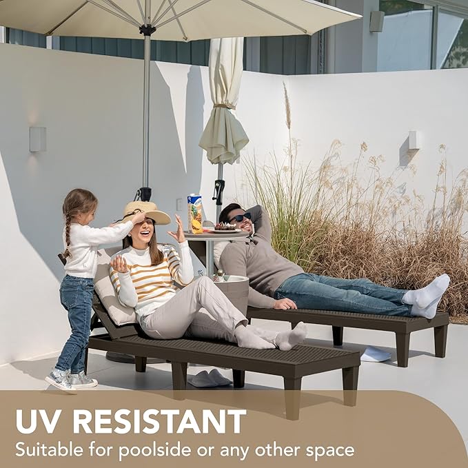 Devoko Outdoor Chaise Lounge Chair Set of 2 - Image 5