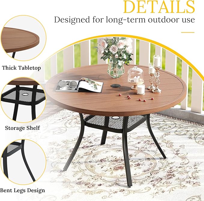 VICLLAX 47.2" Round Patio Table - Image 5