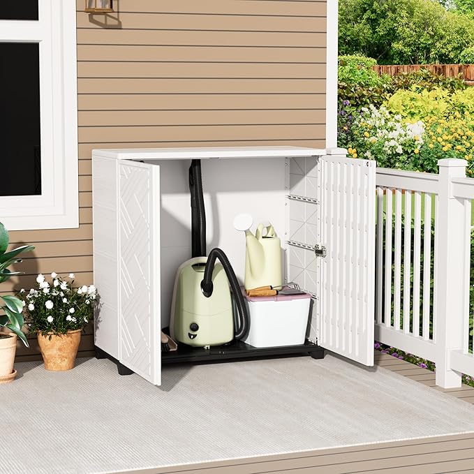 Outdoor/Indoor Storage Box, Resin and Plastic Storage Cabinet Waterproof - Image 2