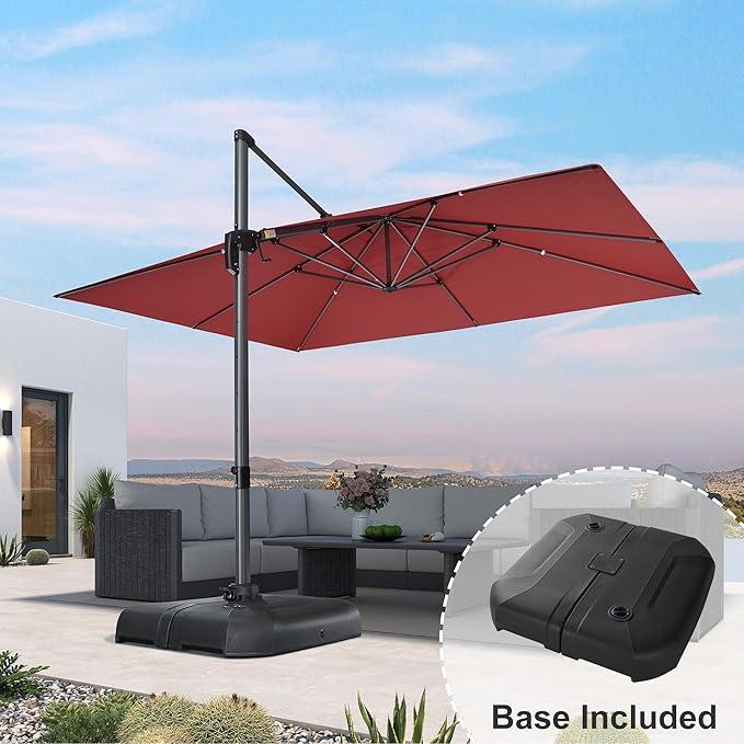 PURPLE LEAF 10' X 13' Square Cantilever Umbrella Patio Umbrella - Image 2