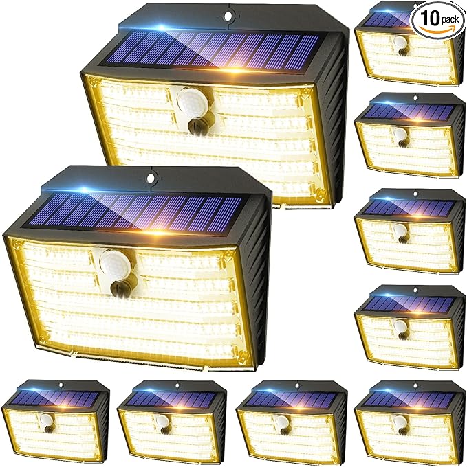 CLAONER Solar Lights Outdoor, Wireless Motion Sensor Lights, IP65 Waterproof by Claoner