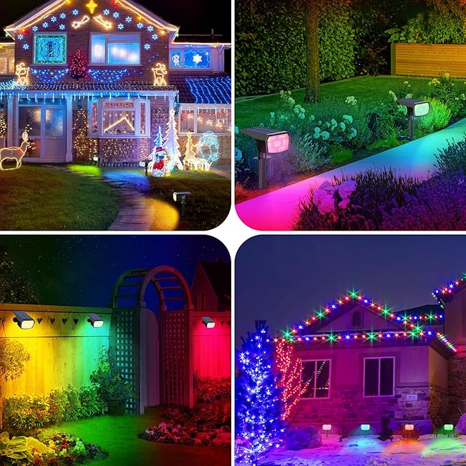 Sucolite 8-Pack Solar Spot Lights Outdoor Waterproof IP65, 3 Lighting Modes - Image 9