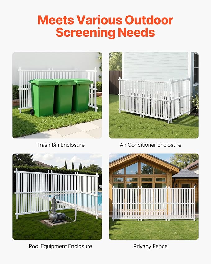 VEVOR 3 Panels Outdoor Privacy Screen, 36 x 45 in Air Conditioner Fence - Image 6