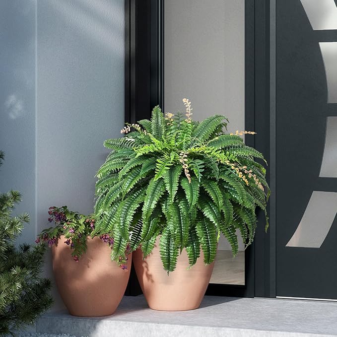 49” Artificial Ferns for Outdoors Planter, 128 Leaves per Fern, Large Lush Fake - Image 8