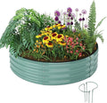 Galvanized Metal Planter Round Raised Garden Bed Kit by ZFHgarden