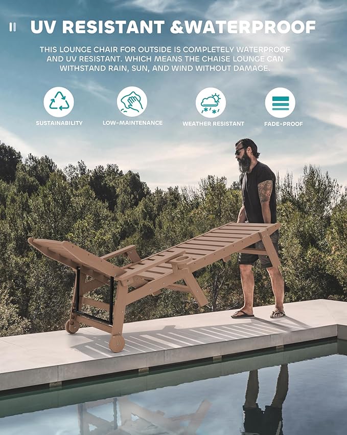 SERWALL Patio Chaise Lounge Chair Set of 2 - Image 8