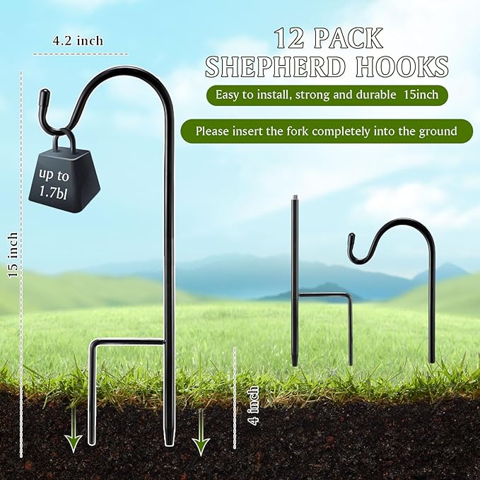 15inch 12 Pcs Adjustable Shepherds Hook - Image 2