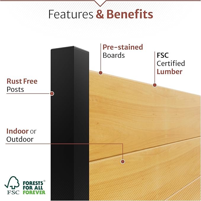 5ft H x 3.2ft W No Dig Enclo Fairmont Cedar Wood Privacy Screen, Great to Hide - Image 3