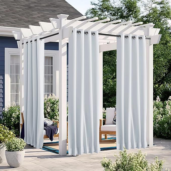 NICETOWN 2 Panels Fixed Outdoor Curtains Waterproof by NICETOWN