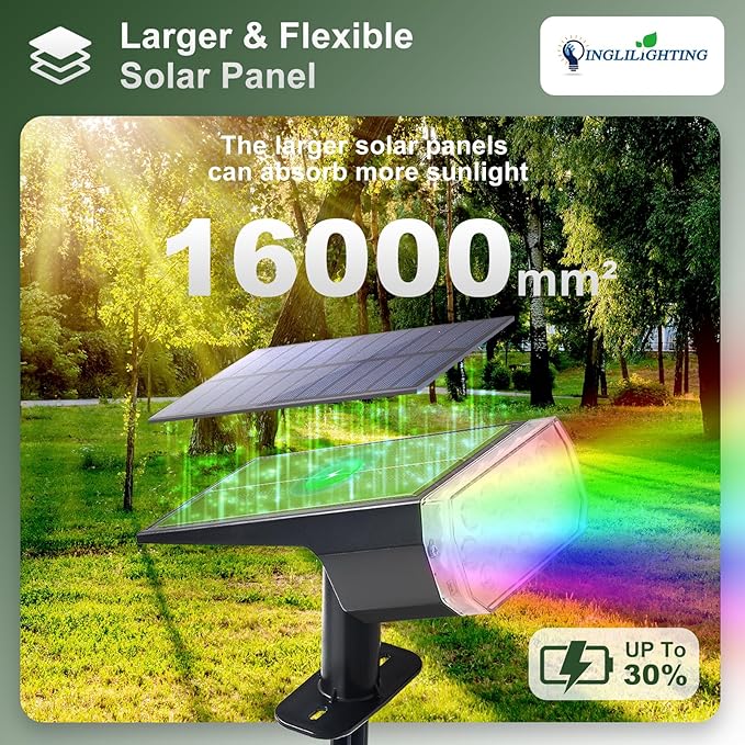 DINGLILIGHTING Solar Lights Outdoor Waterproof: IP65 Led Spot Light Decorations - Image 2