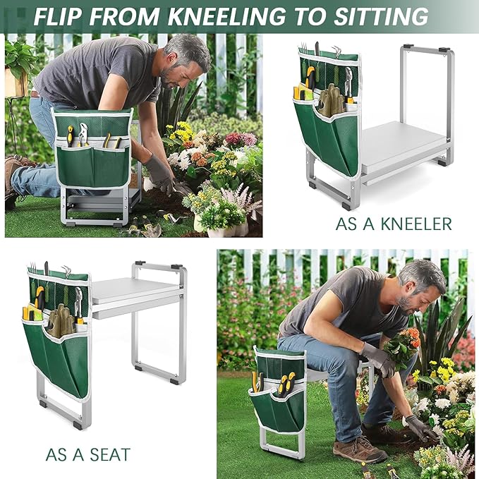 FLINTER 10.2" Wider Garden Kneeler and Seat, Heavy Duty Thick Gardening Bench - Image 4