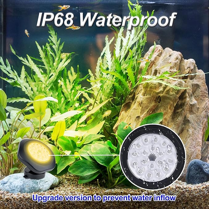 Solar Pond Lights, 3000K Warm White LED Underwater Submersible Fountain Light - Image 5