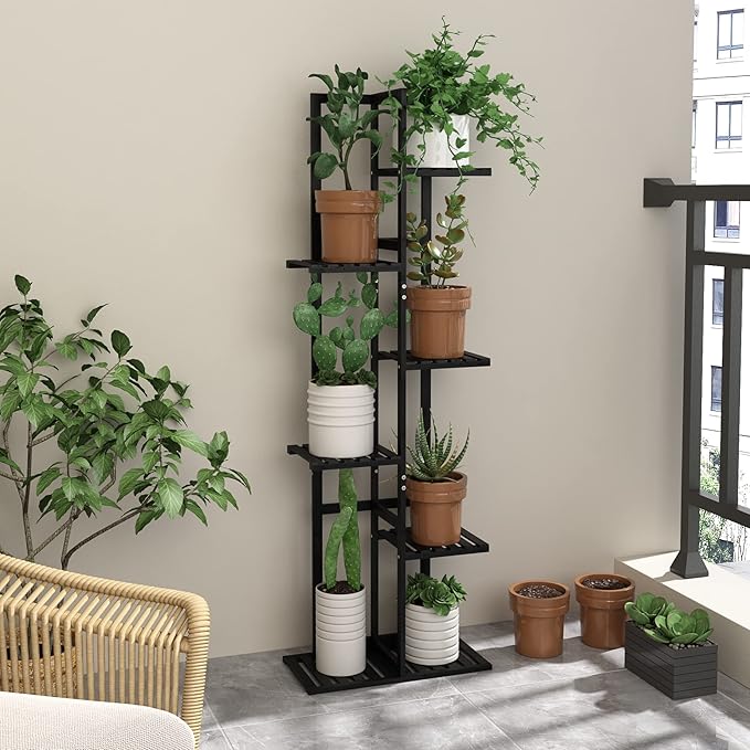 Laiensia Bamboo Plant Stand Rack 6 Tier, Indoor&Outdoor Planter Display Shelves - Image 4
