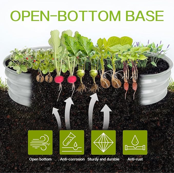 Gardmax 2 Pack Galvanized Raised Garden Bed, Lightweight Planter Boxes Outdoor - Image 3