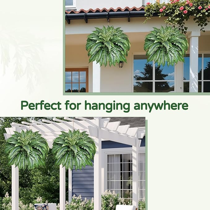 2 Pack Large 88 Leaves Artificial Ferns - Image 6