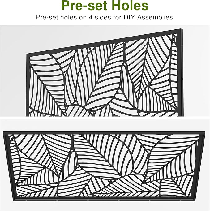 Casaphoria 72" H x 47" W Metal Outdoor Privacy Screen, Freestanding Decorative - Image 4