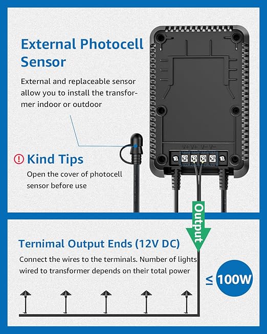 SUNVIE 100W Low Voltage Landscape Transformer Weatherproof Low Voltage - Image 5